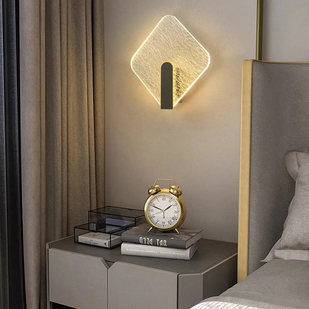Modern Acrylic LED Wall Light, Minimalist Square Design, Indoor Light, Ideal for Bedroom & Hallway Decor, Elegant Lighting Solution
