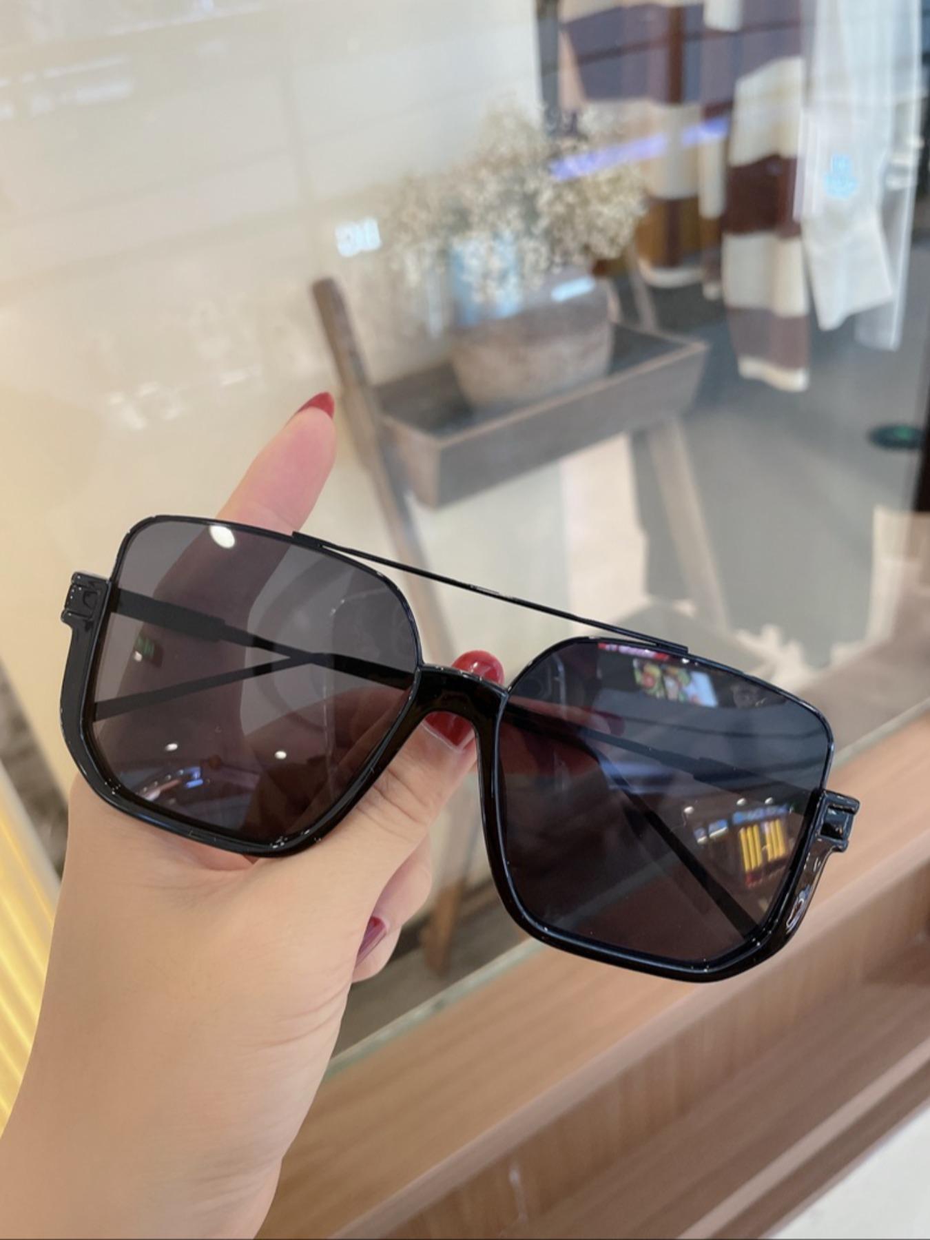 Unisex Simple Style Plain Color Sunglasses, Trendy Casual Sunglasses for Everyday Use, Fashion Accessories for Outdoor Activities, Trendy Styling Sunglasses