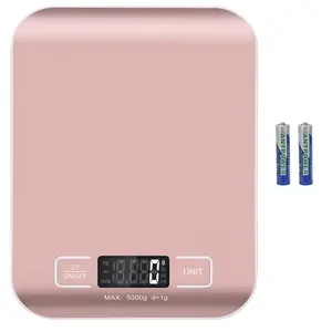 Rose Gold Digital Shipping Postal Scale 5kg/1g High Accuracy, Stainless Steel Panel Battery Powered Portable Scale for Packages Small Business Kitchen Food Handmade Liquids Boutique