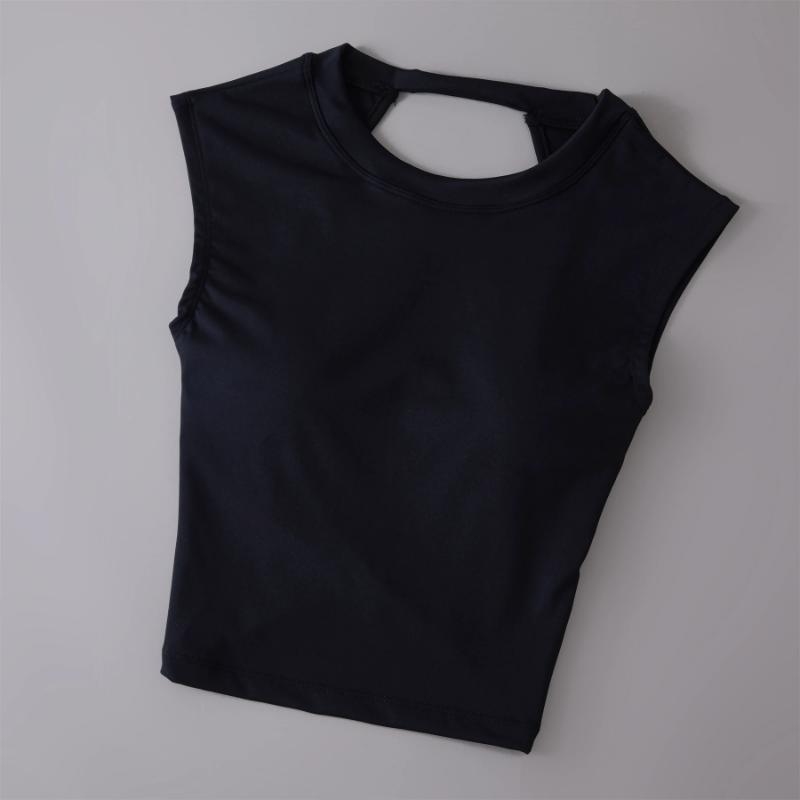 fitness clothes Yoga Short Sleeved Women's Fixed Chest Pad Sexy Backless Short Sports TShirt Sexy Yoga Tops Waist Slimming Fitness Vest Workout Activewear Volleyball Uniform