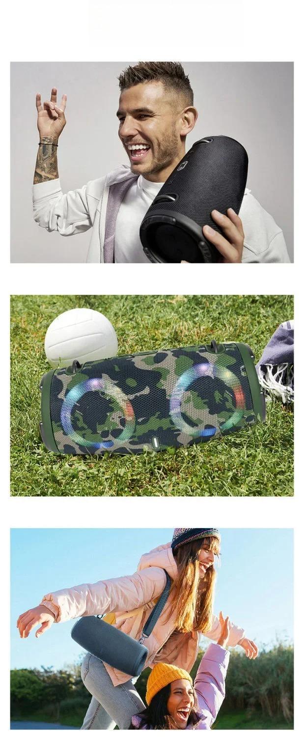 100W high power bluetooth speaker portable RGB colorful light waterproof wireless subwoofer 360 stereo surround TWS FM boombox  clarity and bass speakers