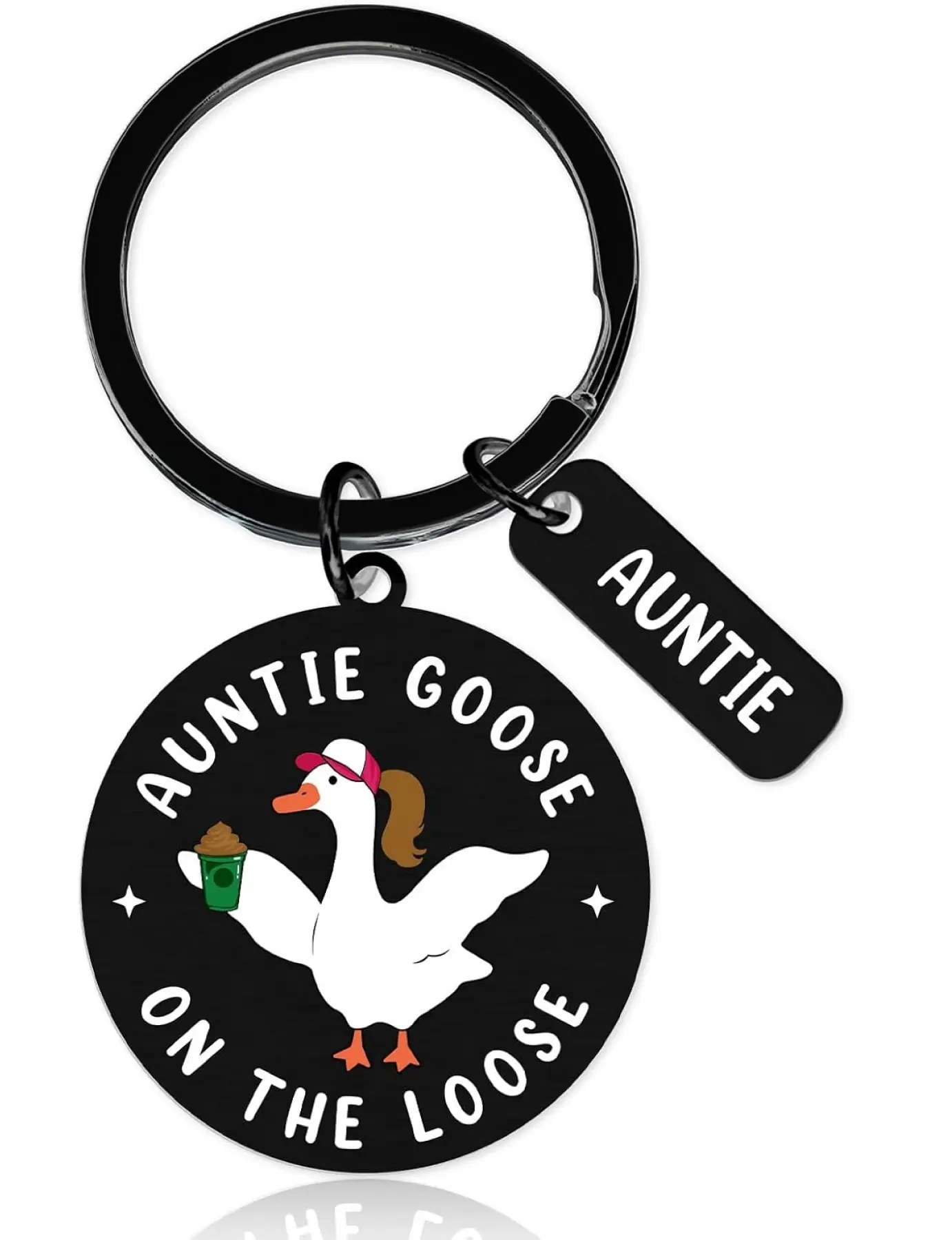 Funny Auntie Goose Gift Keychain Auntie Goose On the Loose Key Chain, Aunt Birthday Christmas Thanksgiving Easter Mothers Day Baptisms Gifts From Niece Nephew