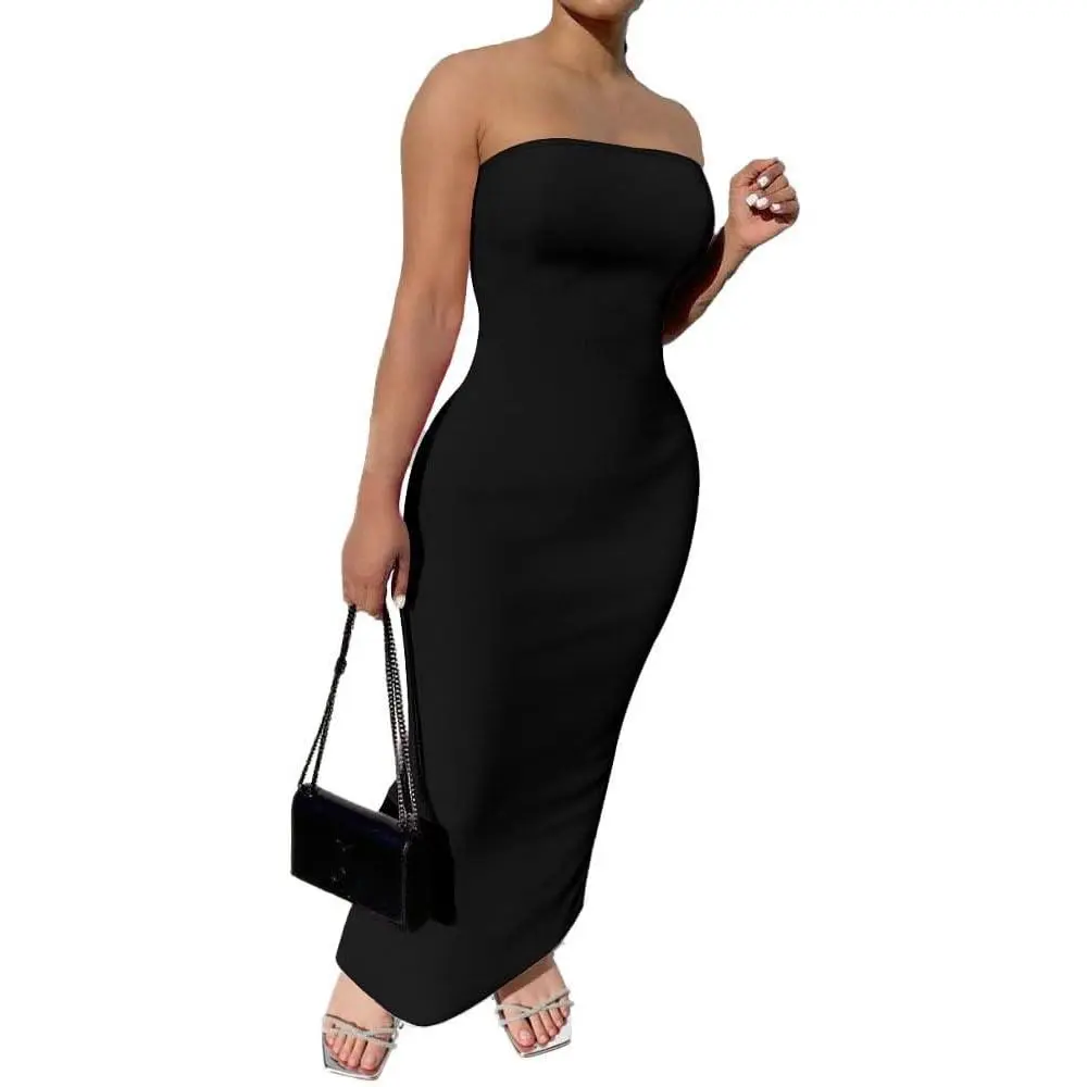 Women Maxi Strapless Dress Long Wrap Casual Party Club Cocktail Dresses