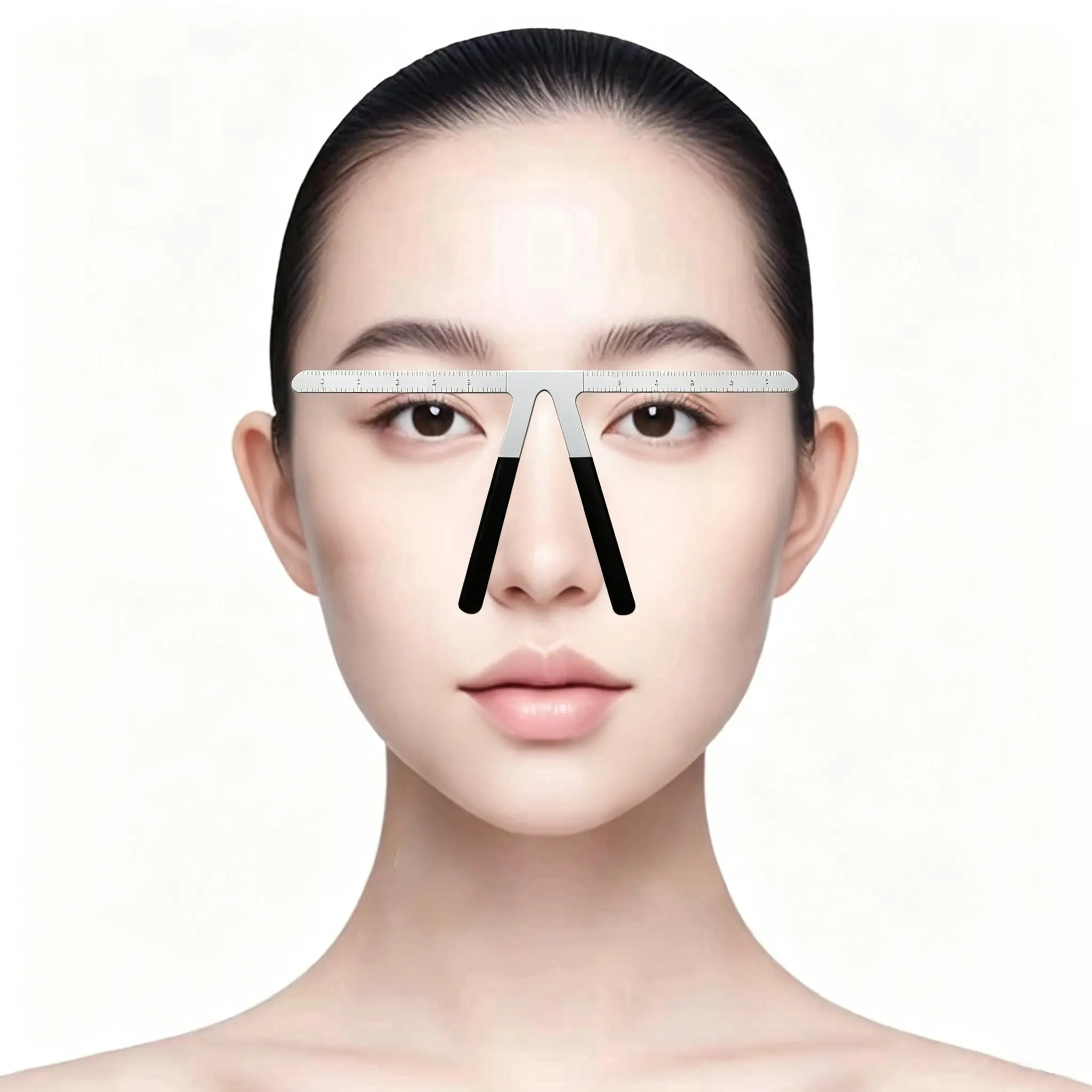 Metal Three-Point Brow Shaper, Reusable Template for 9 Brow Shapes, Stainless Steel Precision Tool, Ideal for Beginners & Professionals, Eyebrow Shaper