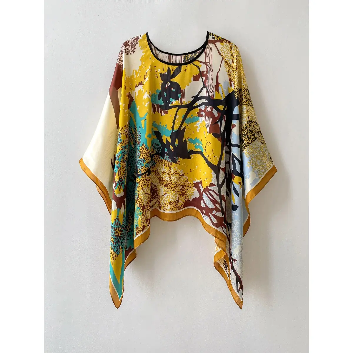 Women’s Geometric Print Tencel Chiffon Scarf - Lightweight Soft Plain Wrap, Casual Boho Fashion Wrap Around Shawl for Daily Wear & Versatile Styling