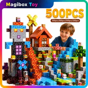 500pcs Magnetic Building Blocks Kit, Building Block Sets, Random Patterns, Stem Montessori Toy, Creative 3D Construction, Birthday Gift for Kids Ages 3-8