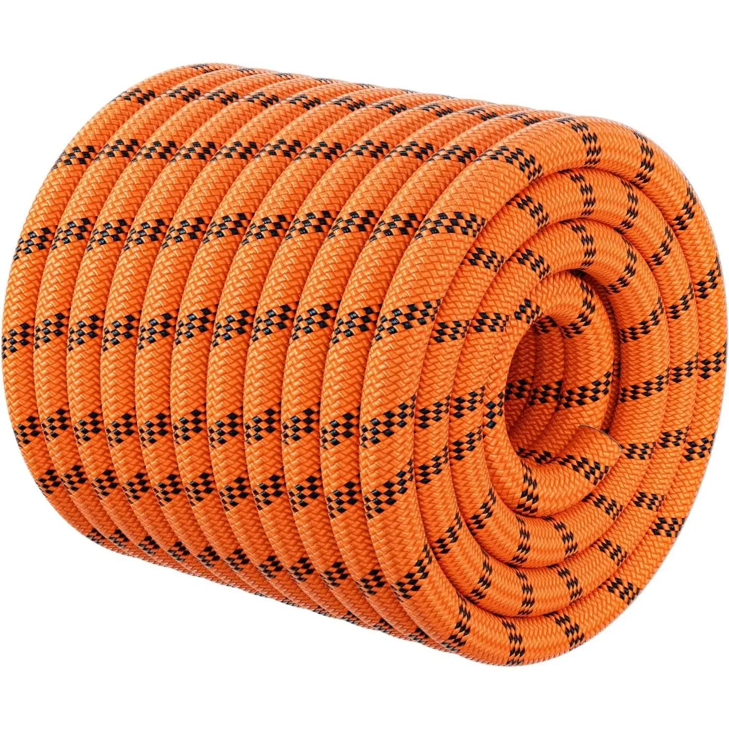 Double Braided Arborist Rigging Rope - 3/8 in x 100 ft 48 Strands Heavy Duty Polyester Bull Rope for Rappelling, Tree Work, Swing, Camping, Rescue, Hiking - OrangeGift