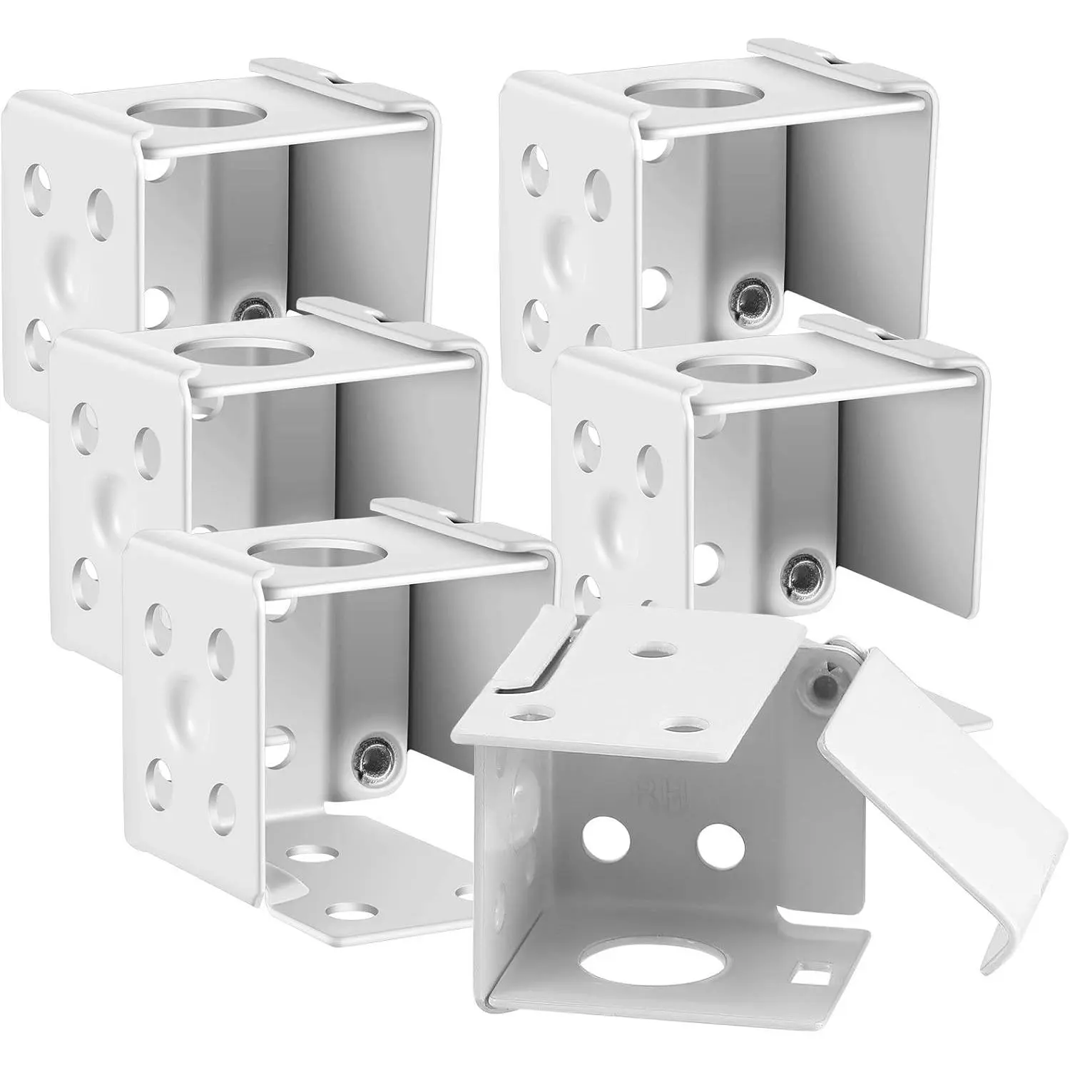 6 count 1 Inch Blind Brackets White Profile Box Mounting Iron Window Blinds Headrail Bracket Metal Low Profile Box Mounting for Window Blinds