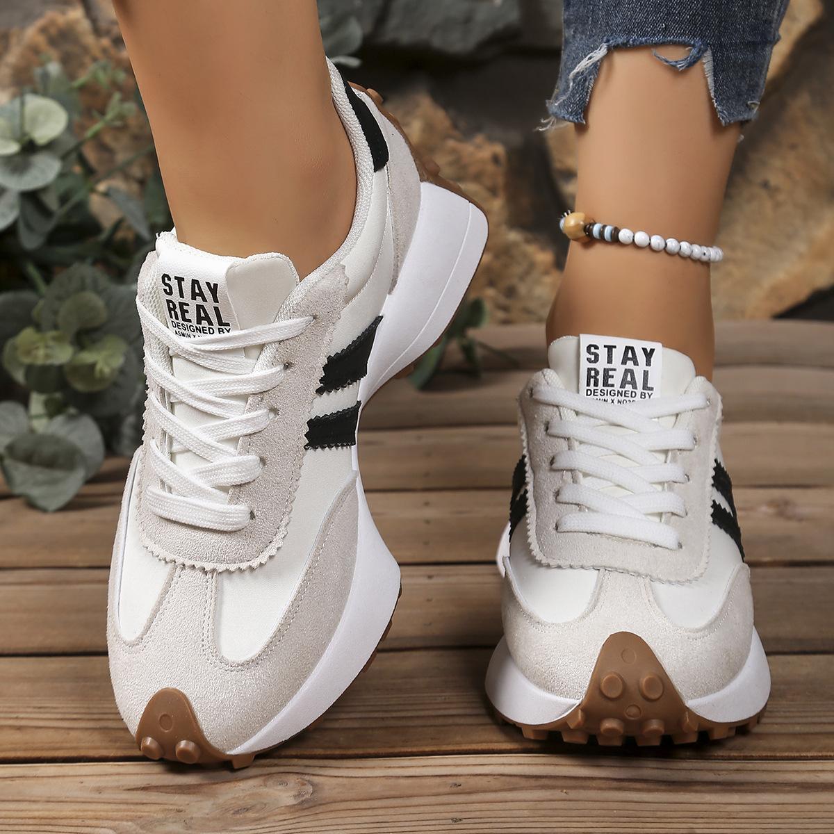 Trendy Women Platform Sneakers Thick Sole Lace Up Shoes for Height Boost Comfortable Lightweight Casual Trainers Ideal for Everyday Use Four Seasons Outdoor and Indoor Wear