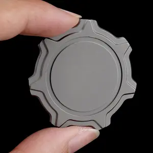 Titanium Alloy Gear Shape Fidget Coin, Desktop Rotation Stress Relief, Edc Push Card, Adult Pocket Stress Relief Collectible Toy