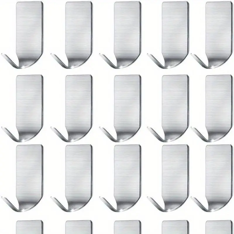12pcs Household stainless steel hook, no drilling hook, wall mounted small hook, wall mounted bathroom kitchen hook, adhesive hook