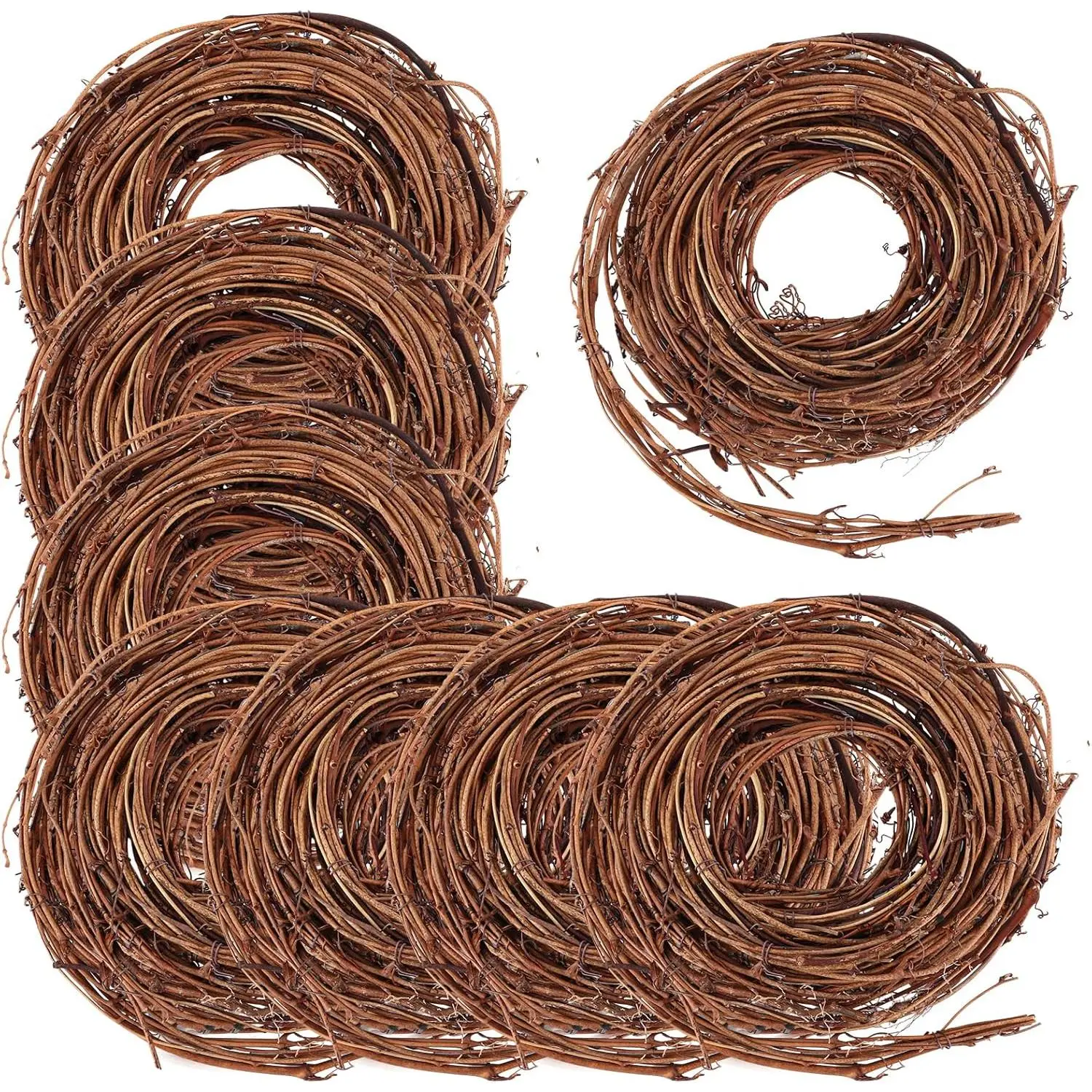 9 PCS 15 Feet Grapevine Garland, Natural Grapevine Wreath for Crafts, Twig Wreath Twig Garland, Grape Vine Wreaths for Crafts Wedding House Holiday Door Wall Decor