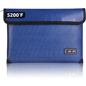 5200°F Heat Insulated Fireproof Document Bag with Waterproof Zipper, 8-Layer Functional Material, Suitable for Storing Cash, Documents and Valuables, Size 11"x7.7"