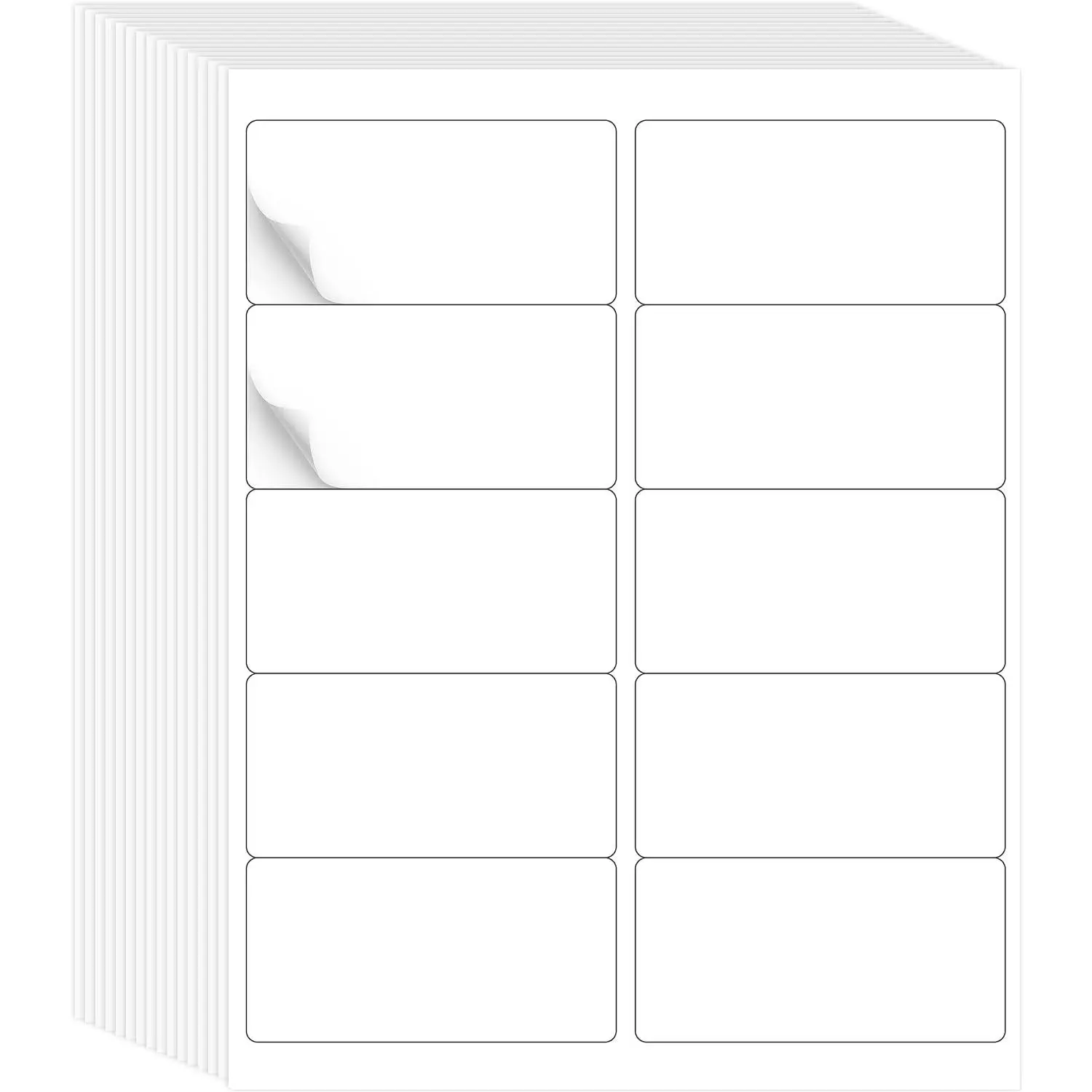 2" x 4" Label Stickers, Printable White 10 per Sheets Total 1000 Labels for Laser/Inkjet Printing - Matte (1000 Labels)