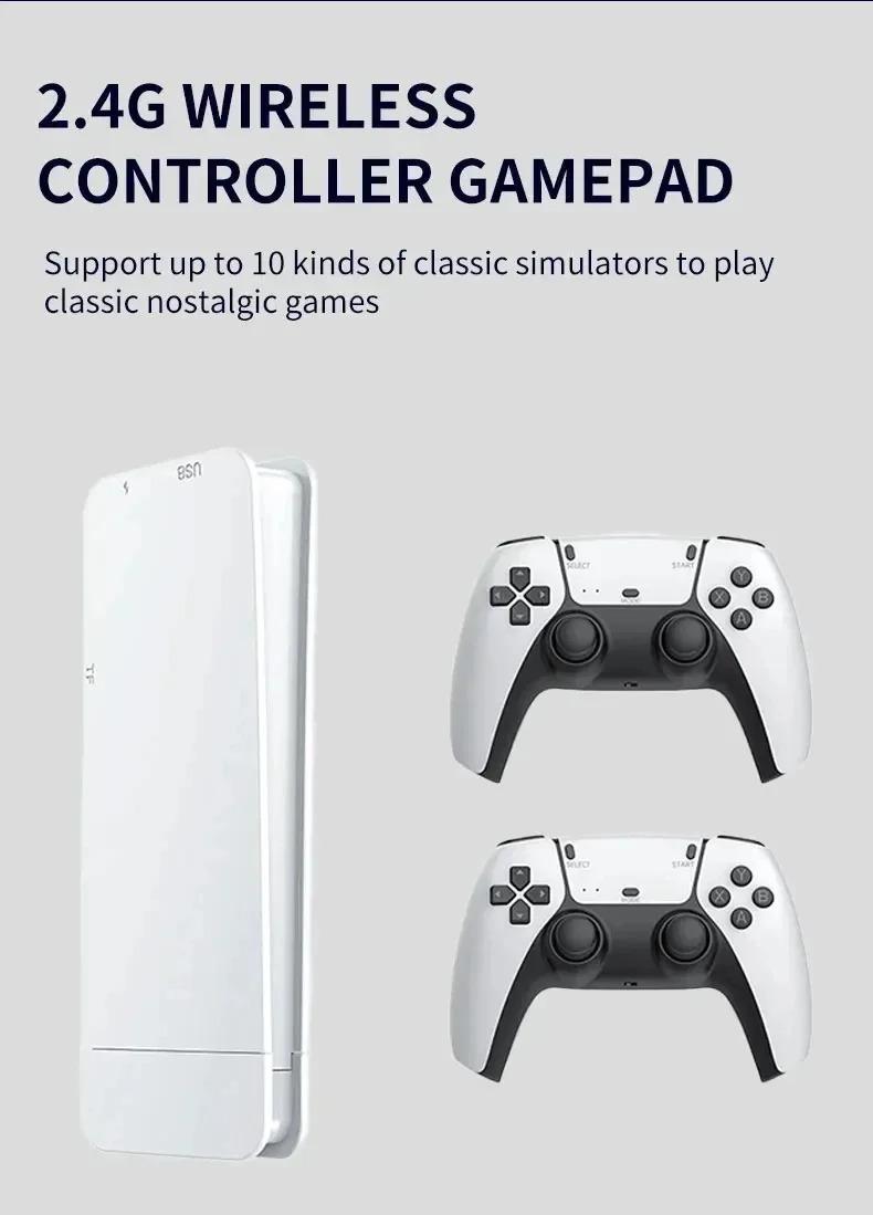 128G M15 4K TV Game Stick - Wireless Controllers for 2 Players |   Plug & Play 40000+ Retro Arcade Games in HD |   Classic Gaming Console for Family Fun