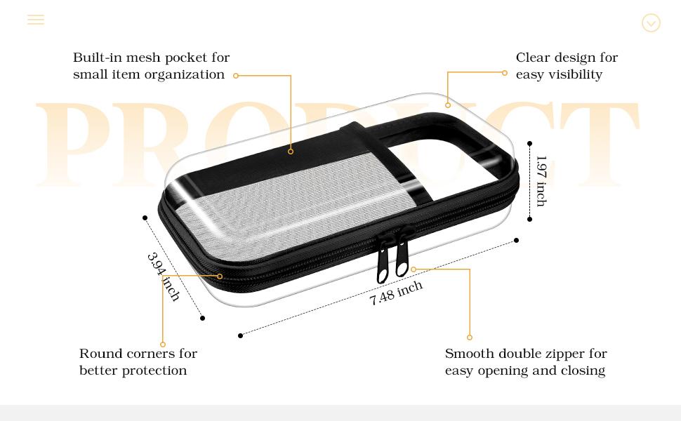 4 Pcs Clear Hard Sided Zipper Pencil Case Pouches Bulk Plastic Hard Shell Pencil Case Box Organizer with Mesh Pocket Toiletry Pouch Makeup Bag, Back to School Supplies(Macaron)