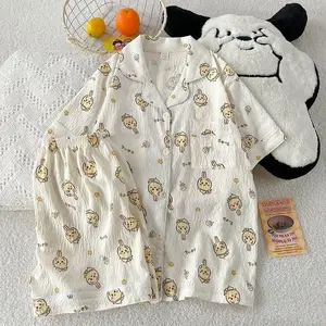 Cartoon Chikawas Hachiware Pajama Girls Summer Short-Sleeved Shorts Cute Usaqi Home Clothes Suit Women's Thin Casual Nightwear