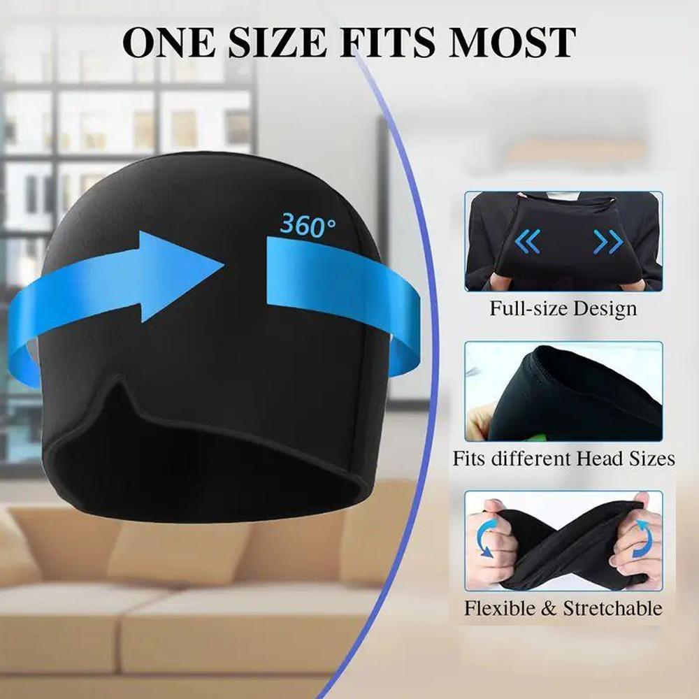Cold Compress Gel Ice Hat, 1 Count Wearable Cold Pack Head Wrap, Reusable Hot & Cold Eye Mask, Elastic Face & Head Cold Compress Cover, Soft Design for All Skin Types