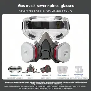 Half Face Dust Smoke Toxic Gas Respirator Mask, Firefighting Paint Industrial Coal Biochemical Protection, Safety Breathing Apparatus