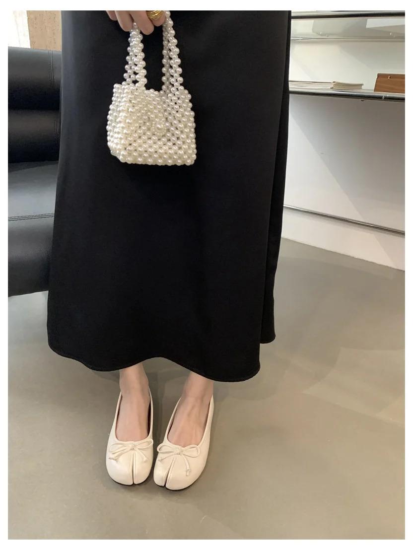 New Women Flats Soft Ballet Shoes Slip On Loafers Soft Moccasins Tabi Ninja Casual Shoes Mujer Ladies Shoes Bow Knot Mujer