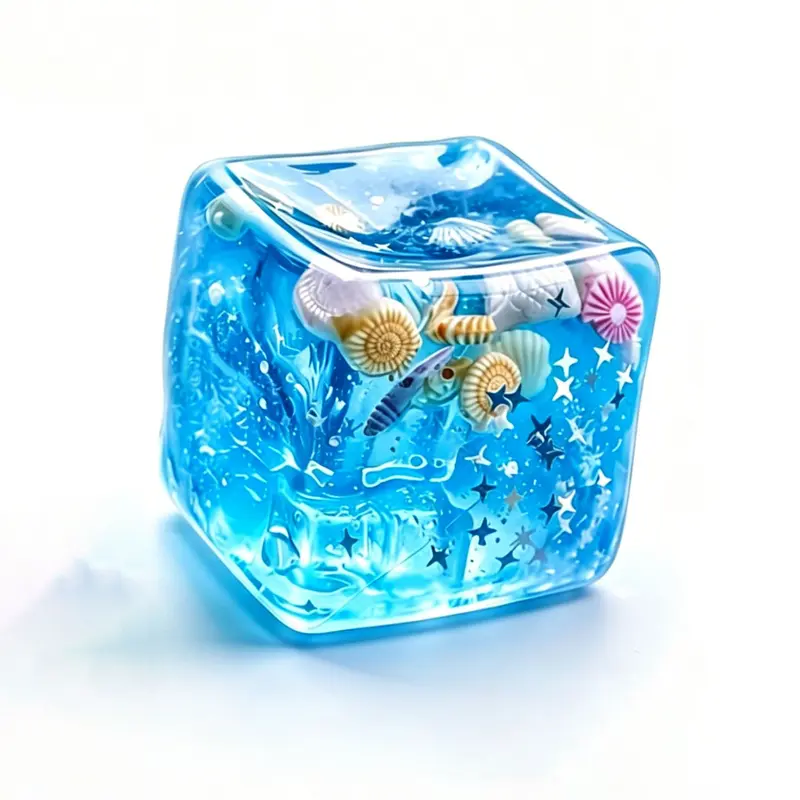 Ice Cube Stress Ball Slow Rebound Sensory Squeeze Toy, Relieve Anxiety, Focus Attention, Reduce Pressure, Office Work Travel, Collectible, Squishy Ice Cube