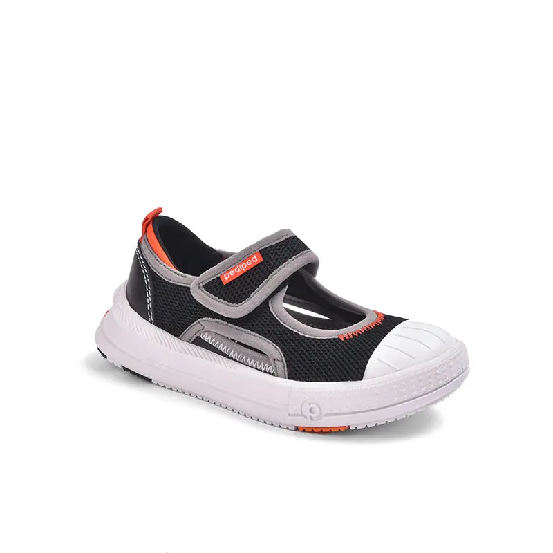 PEDIPED Sun Flex Black Breathable Canvas Slip-Resistant Sole Kids Shoes for Healthy Foot Development Approved by APMA