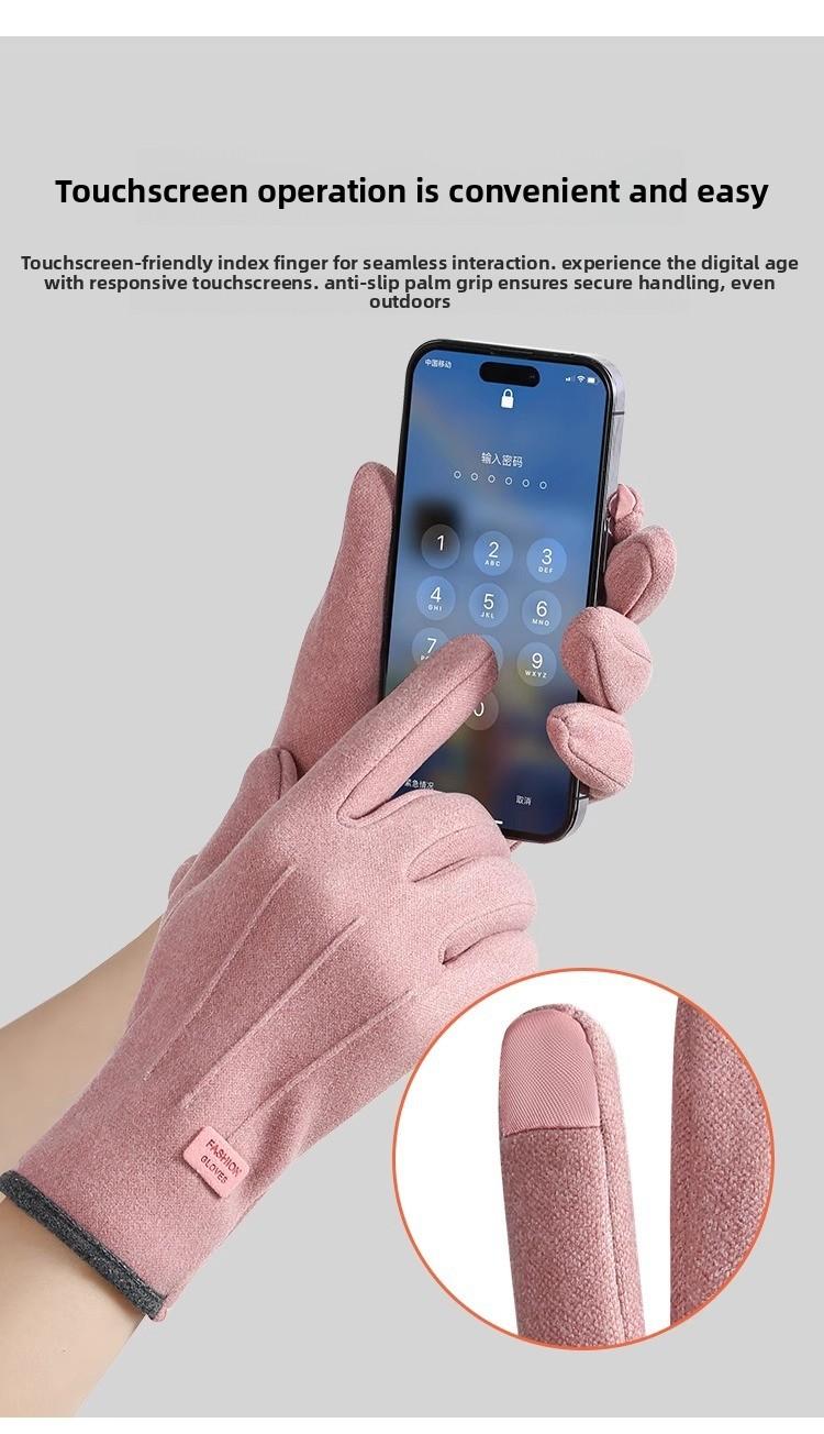 Men's and women's German velvet gloves autumn and winter outdoor riding cold-proof cotton cashmere fleece driving bicycle warm gloves