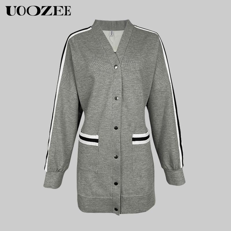 UOOZEE TikTok Exclusive 2025 Spring Fall Womens (Only Top) Long Sleeve V neck Casual Sports Outwear with Pockets, Raglan Sleeve Color Block Casual Outerwear Womenswear coat winter outfits women (One Size Up Recommended for C - Cup and Above)