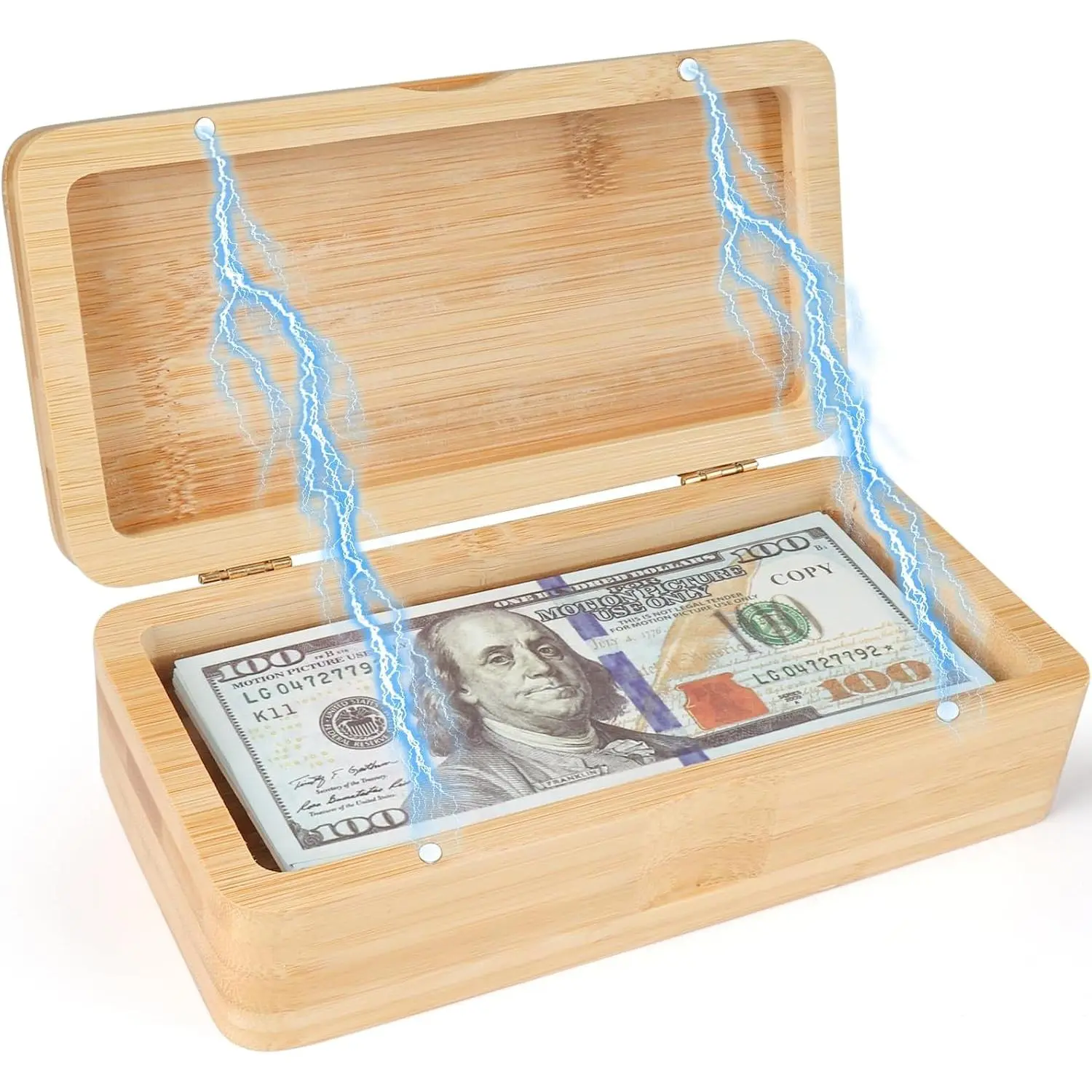 Tray with Hinged Lid and  Closure, Single Compartment  Case  Organiser Storage  Bill  Box Holder Container Moneyboxes