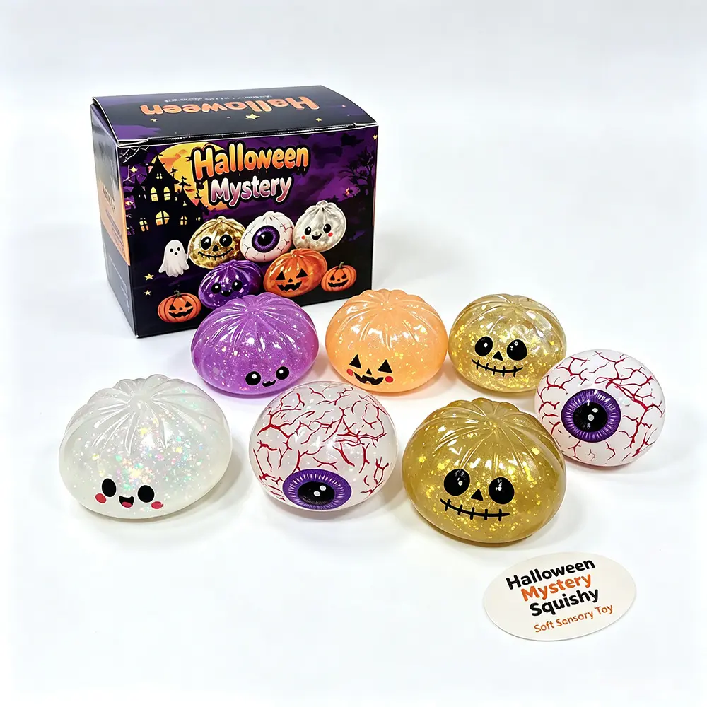 TikTok Viral Dustproof Unisex Halloween Ghost Squishy Fidget Toy - Soft Squeeze Stress Reliever, Cute Spooky Pocket Novelty, Halloween White Elephant Party Favor