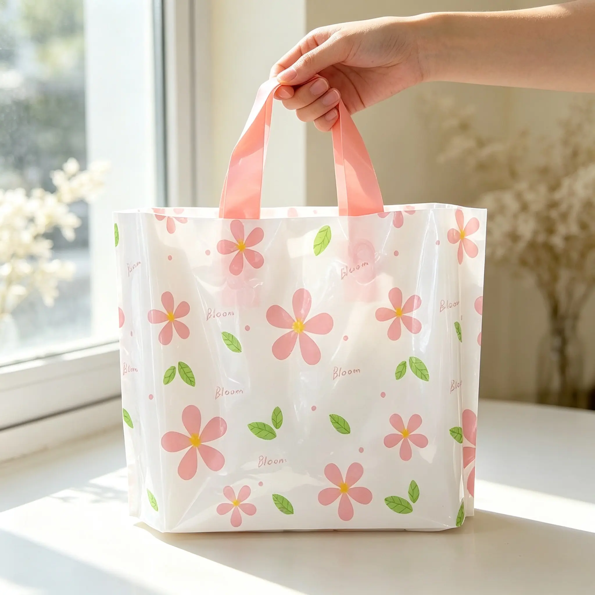50 New Plastic Bags for Clothing Store, Handheld Gift Packaging Bags, Gift Wrap Bags, Shopping Bags, Home Goods, Festival Decorative Bags