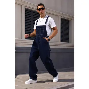 Men's Vintage Washed Denim Overalls, Soft Breathable Fabric, Stylish Versatile Design, Suitable for Outdoor Work & Casual Wear, Combines Fashion and Functionality