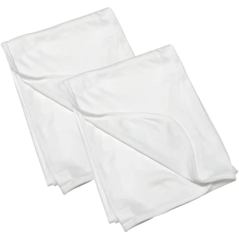 Blank Sublimation Baby Receiving Blanket White 2 Pack (30" X 40" - S4412)