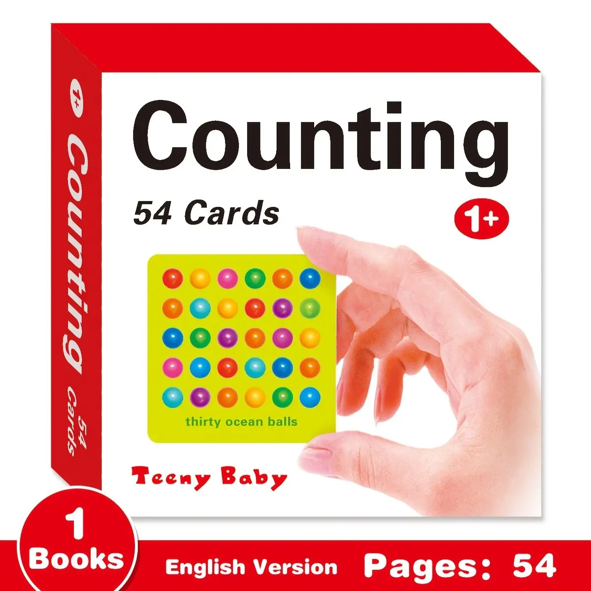 1-100 Number Recognition Flashcards for Babies Aged 1+, Early Learning Cards, Rounded Corners, Waterproof, Colorful, Educational Toy