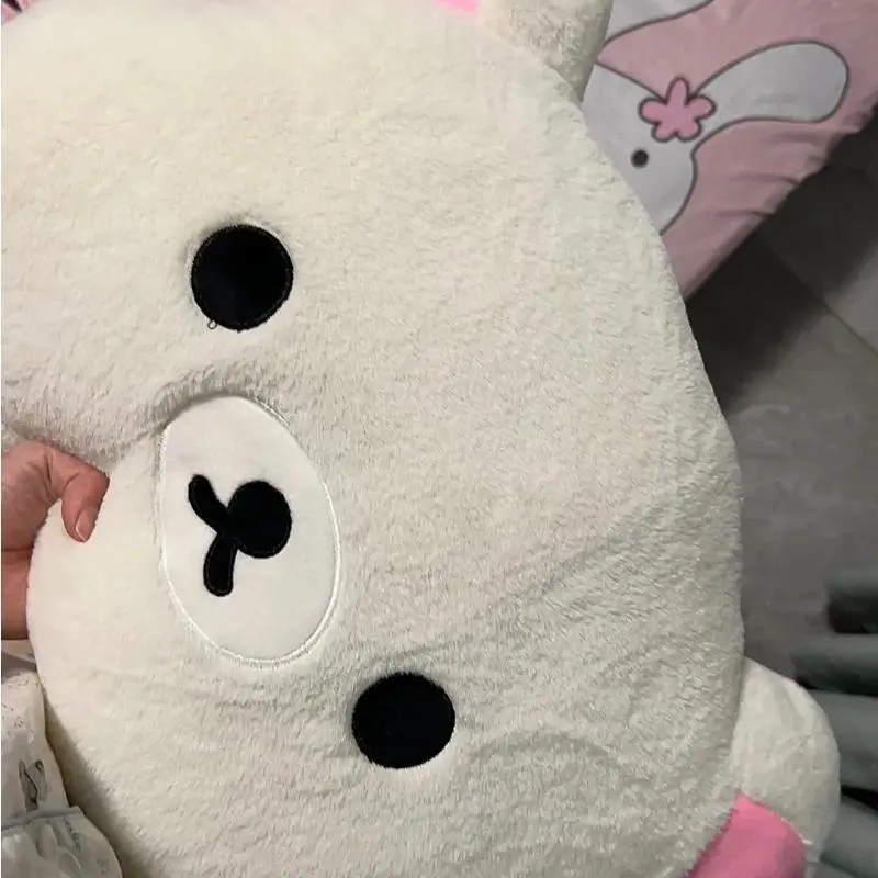 40-60cm Kawaii Rilakkuma Bear Sister Pillow Plush Toy Back Stuffed Toy Cute Washable Sleeping Pillow Surprise Birthday Toy Gift
