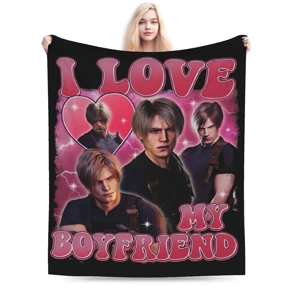 Residents Evils Leon S. Kennedy Throw Blanket Super Soft Pattern Blanket  For Living Room Camping Flannel Bedspread Bed Cover A multi-functional and beautiful blanket suitable for decoration, use and as a gift. Add some fun to your home