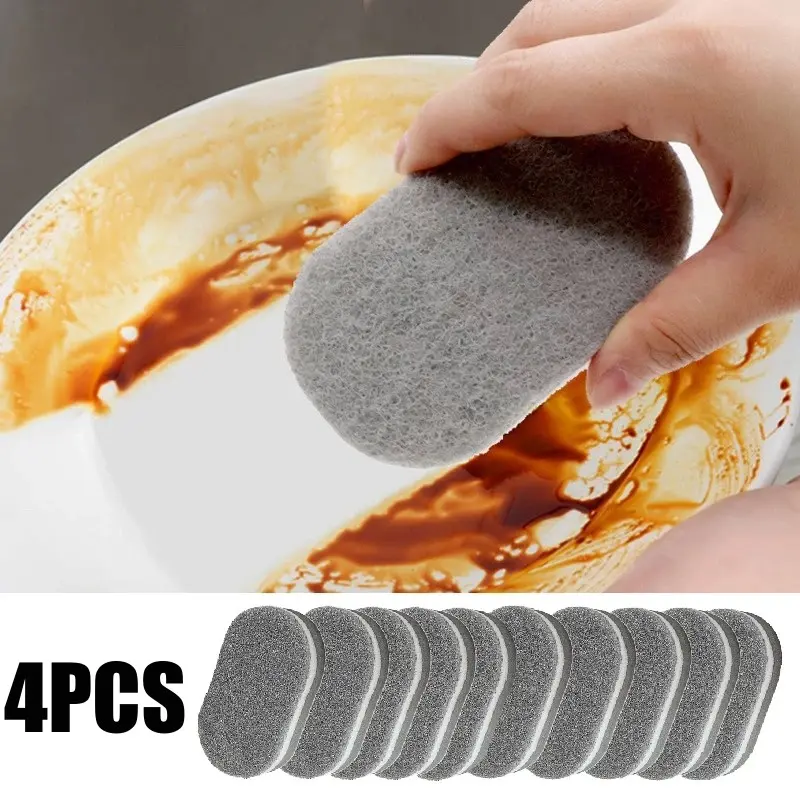 4pcs Double-Sided Dishwashing Sponges, Household Kitchen Scouring Pads, Multi-Purpose Cleaning Sponges for Dish Washing, Sponges For Dishes, Non-Sponge Rubber