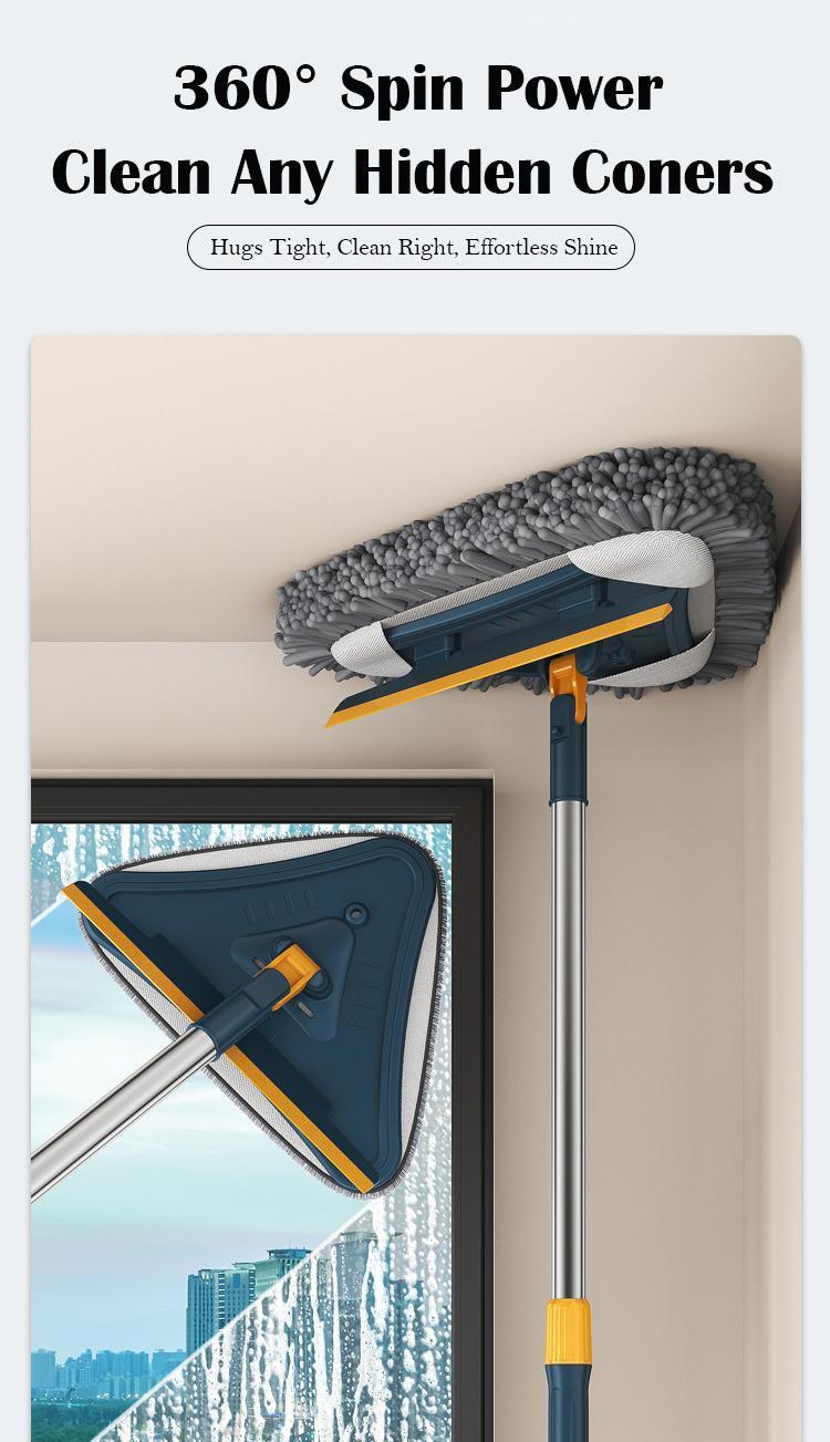 360° Spinning Head Long Handle Adjustable Wall Mop, Household Cleaning Tool with 6 Replacement Microfiber Chenille Pads, Sturdy Durable Easy-to-Use for Ceilings, Floors, Home Supplies outdoorfun teacher appreciation gift