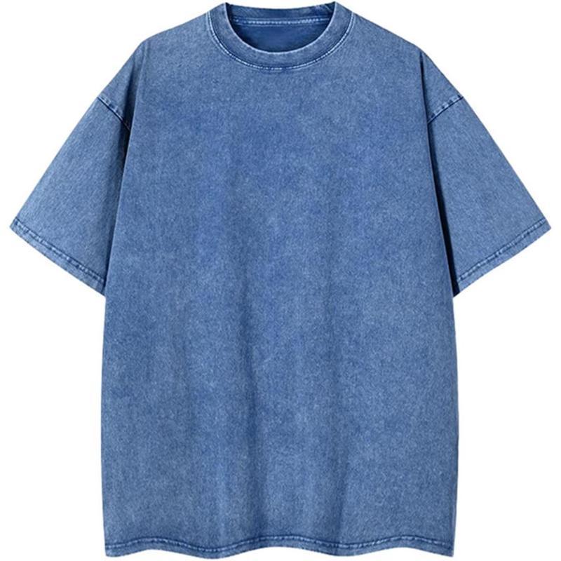 Women Fashion Retro Distressed Cotton T Shirt Casual Versatile Acid Wash Top Unisex Oversized Loose Fit Soft Clothes