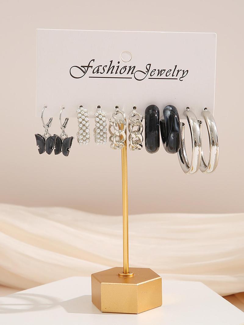 Women's Summer Elegant Butterfly & Heart Design Earrings for Gift, Daily Casual Versatile Jewelry for Holiday Fashion Accessory, Dangle Earrings