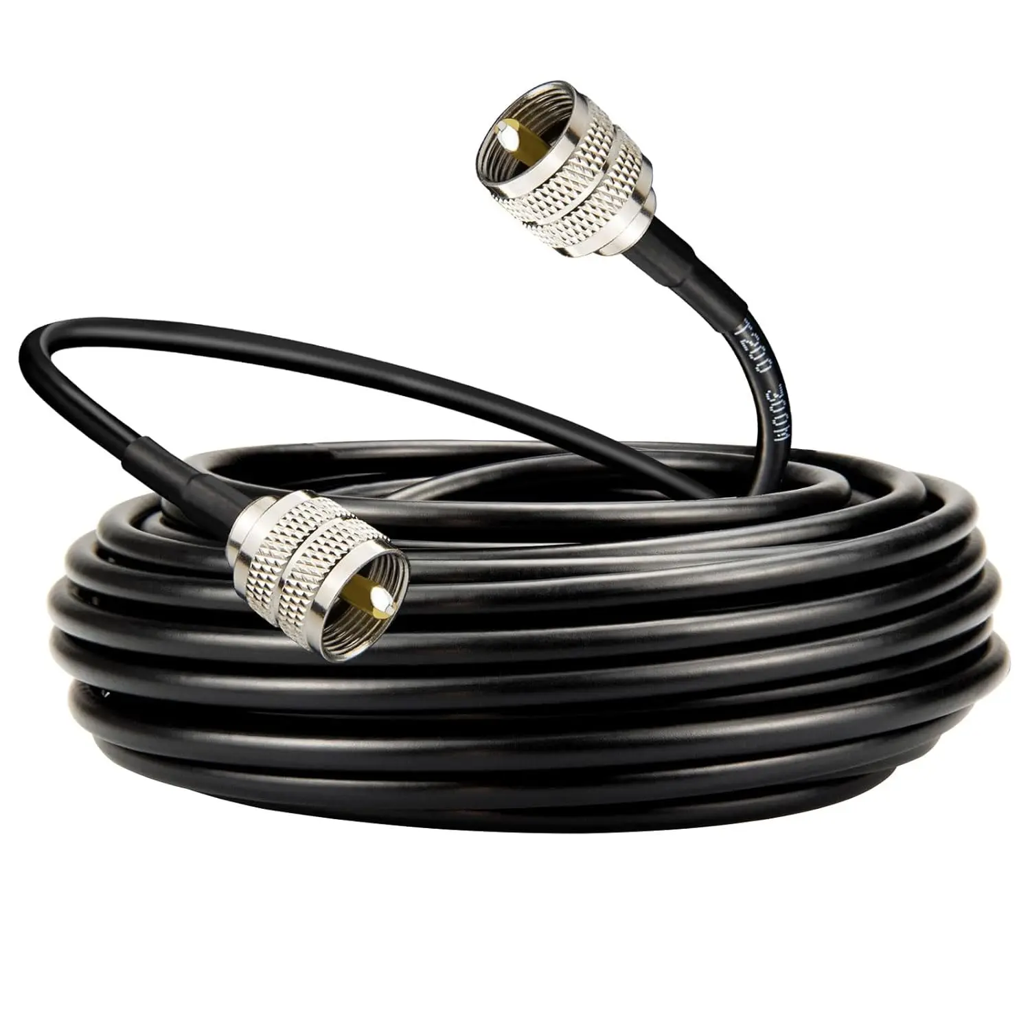 32.8ft UHF Male to Male Coaxial Cable UHF PL259 to PL259 Low Loss LMR200 Equivalent, 50 Ohm CB/Ham Radio Antenna Cable, Better Than RG58 for VHF, SWR Meter, Amateur Radio
