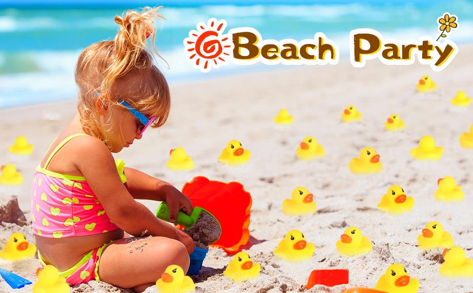 Rubber Duck 50 Pack Mini Rubber Ducky Float Ducks Baby Bath Toy, Great for Jeep Ducking, Shower, Birthday Party, Carnival Game Gift(1.6"x 1.5" x 1.2")