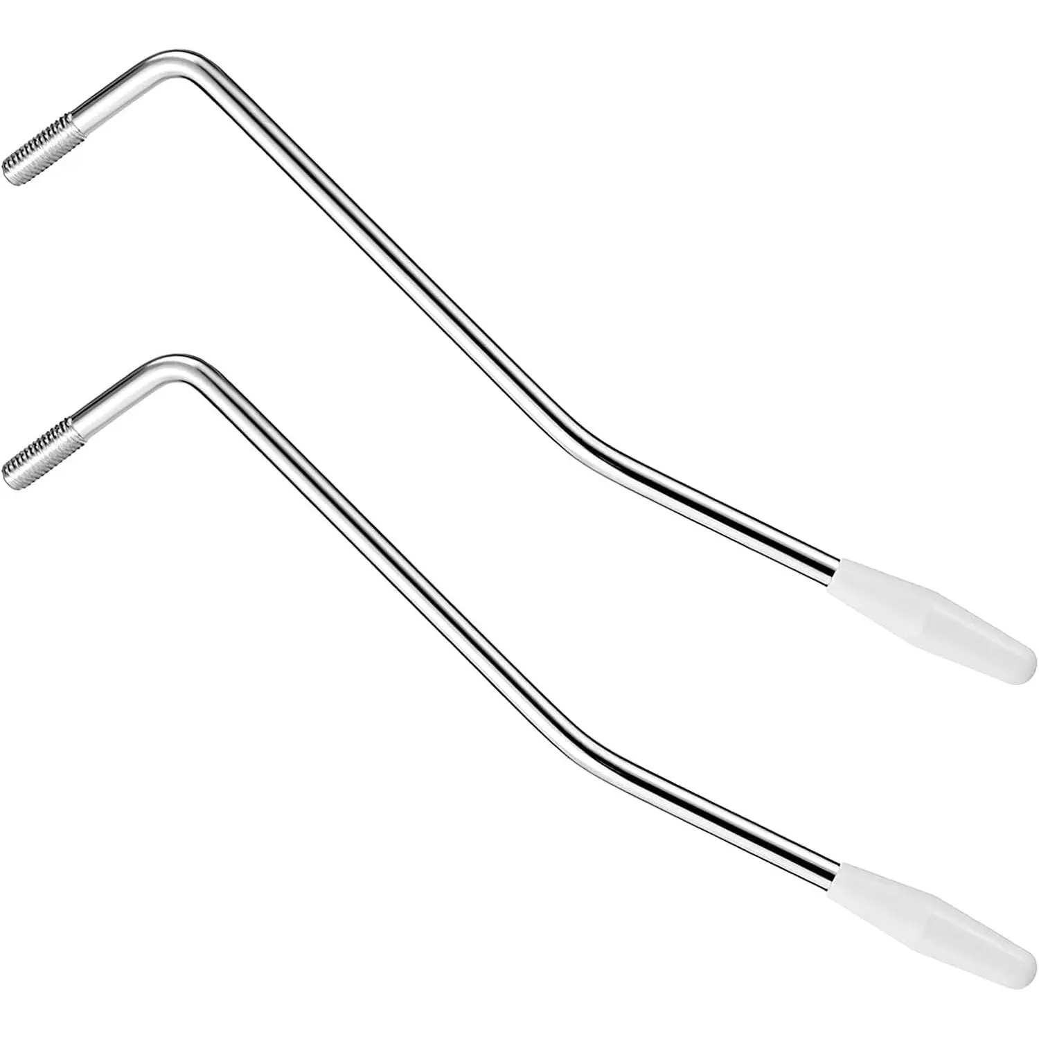 2 count Thread Tremolo Arm, Whammy Bar, Electric Guitar Tremolo Arm, 5mm and 6mm Thread Whammy Bar with Tip, Metal Single Tremolos System, White