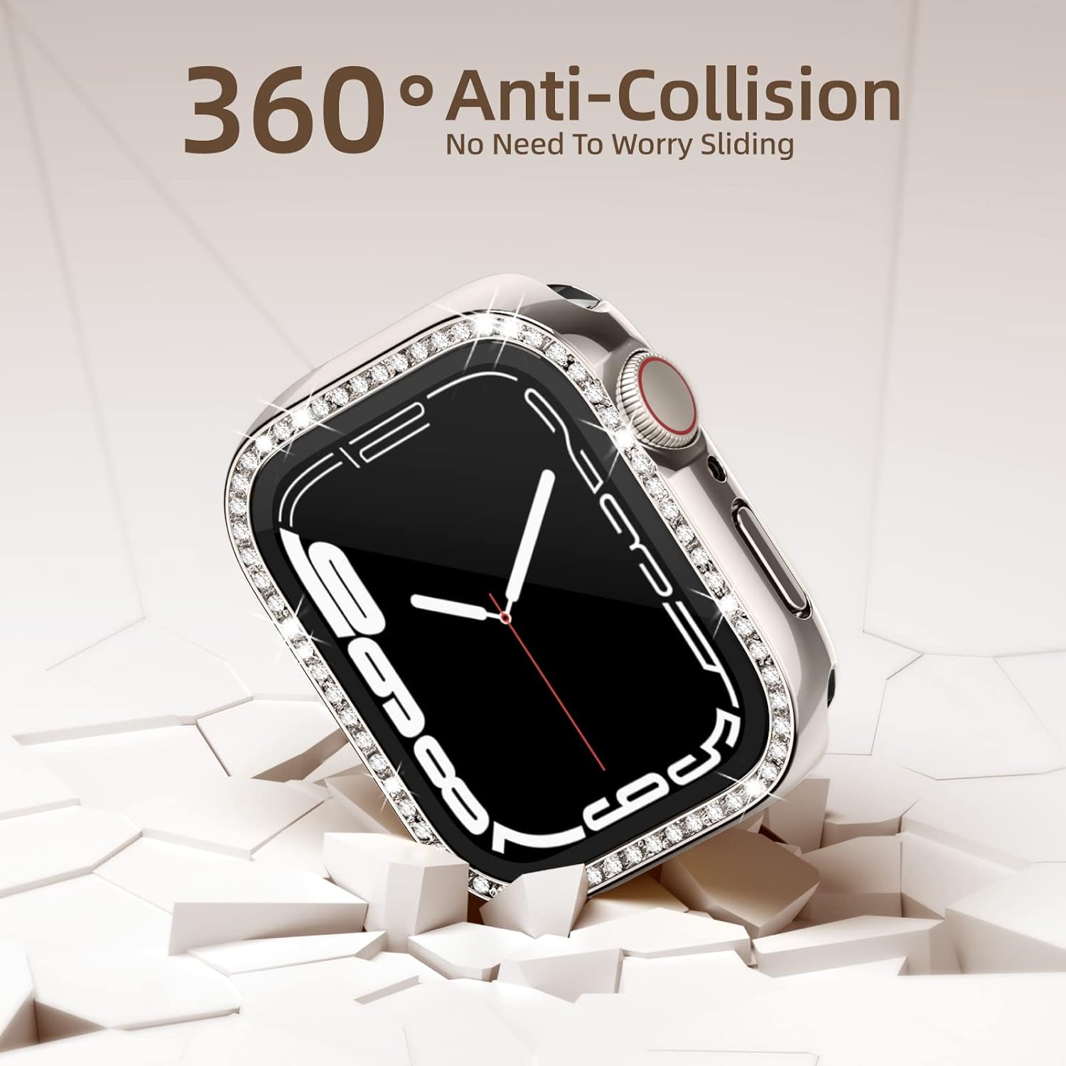 Bling Apple Watch Case with Screen Protector – Diamond Protective Cover, Full Protection for Apple Watch Series 4–10 & SE (40/41mm & 42/44/45/46mm)