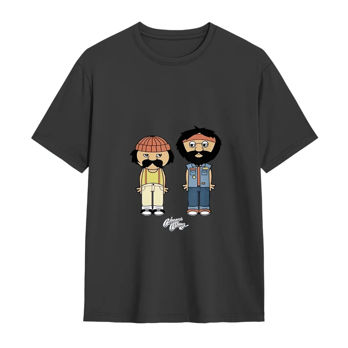 Cheech & Chong Inspired Graphic T-Shirt for Men - 100% Cotton Short Sleeve Casual Tee with Iconic Movie Characters, Regular Fit Pre-Shrunk Fabric, Machine Washable - Perfect Gift for Parents & Best Friends (White), Unisex Clothing, Playful Design, Durable