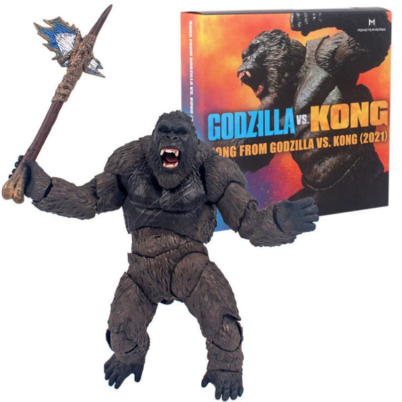2021 King Kong Vs Godzilla Action Figure Movie Model Movable Joints Chimpanzees Gojira Figma Toys For Children Kids Gifts