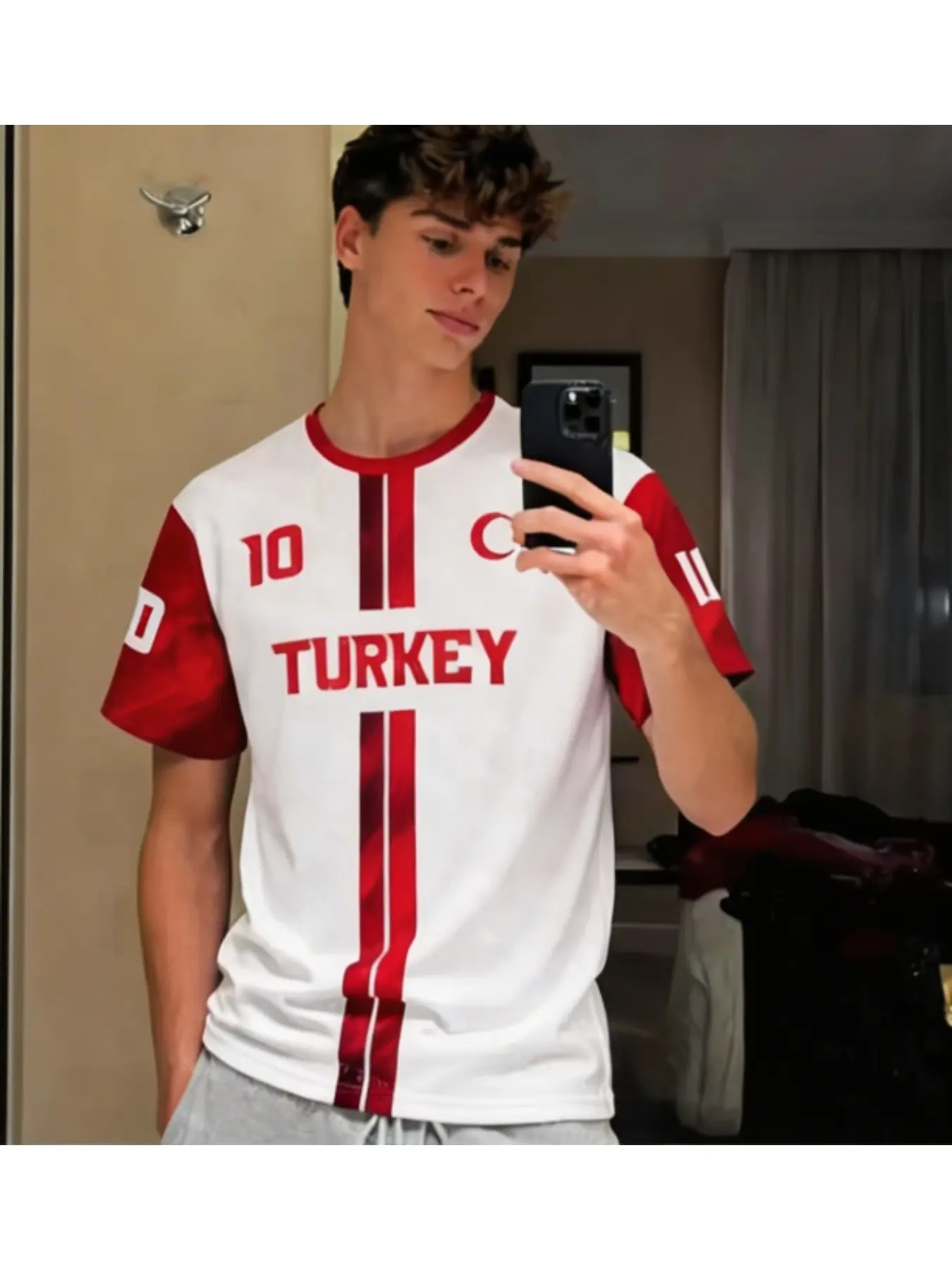 2026 New Turkish Football T-Shirt, Turkey Flag No.10 Jersey, Unisex Quick-Dry Sports Tee, Fashion Casual Streetwear, Soccer Jerseys, Soccer Shirts, Gift for Fans