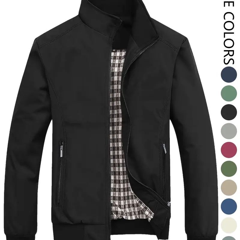 Men's Spring and Autumn Casual Jacket Coats, Lightweight Polyester Fabric, Portable, Easy-to-Store Outerwear for Commuting and Travel #GLOBAL PICKS