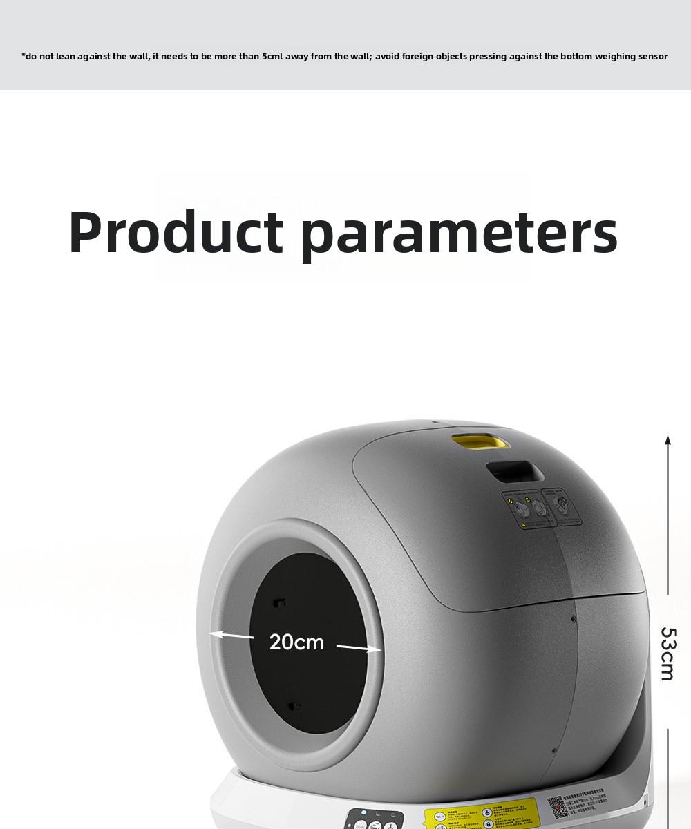 Smart app-controlled cat litter box, fully automatic, extra-large, anti-splash, enclosed cat toilet