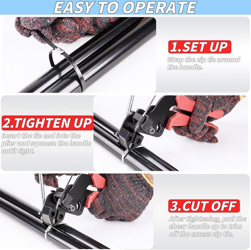 500 count Metal Zip Ties Kit, Black 12 Inch Heavy Duty Metal Zip Ties, Multi-Purpose Self-Locking Tie Tool Set for Farms Fences Pipe Bundling 500 count Metal Zip Ties Kit, Black 12 Inch Heavy Duty Metal Zip Ties, Multi-Purpose Self-Locking Tie Tool Set for Farms Fences Pipe Bundling